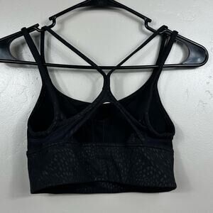 Lululemon Nulu and Mesh Yoga Bra*Light Support, A/B Cups Jewel Emboss Black Sz 4